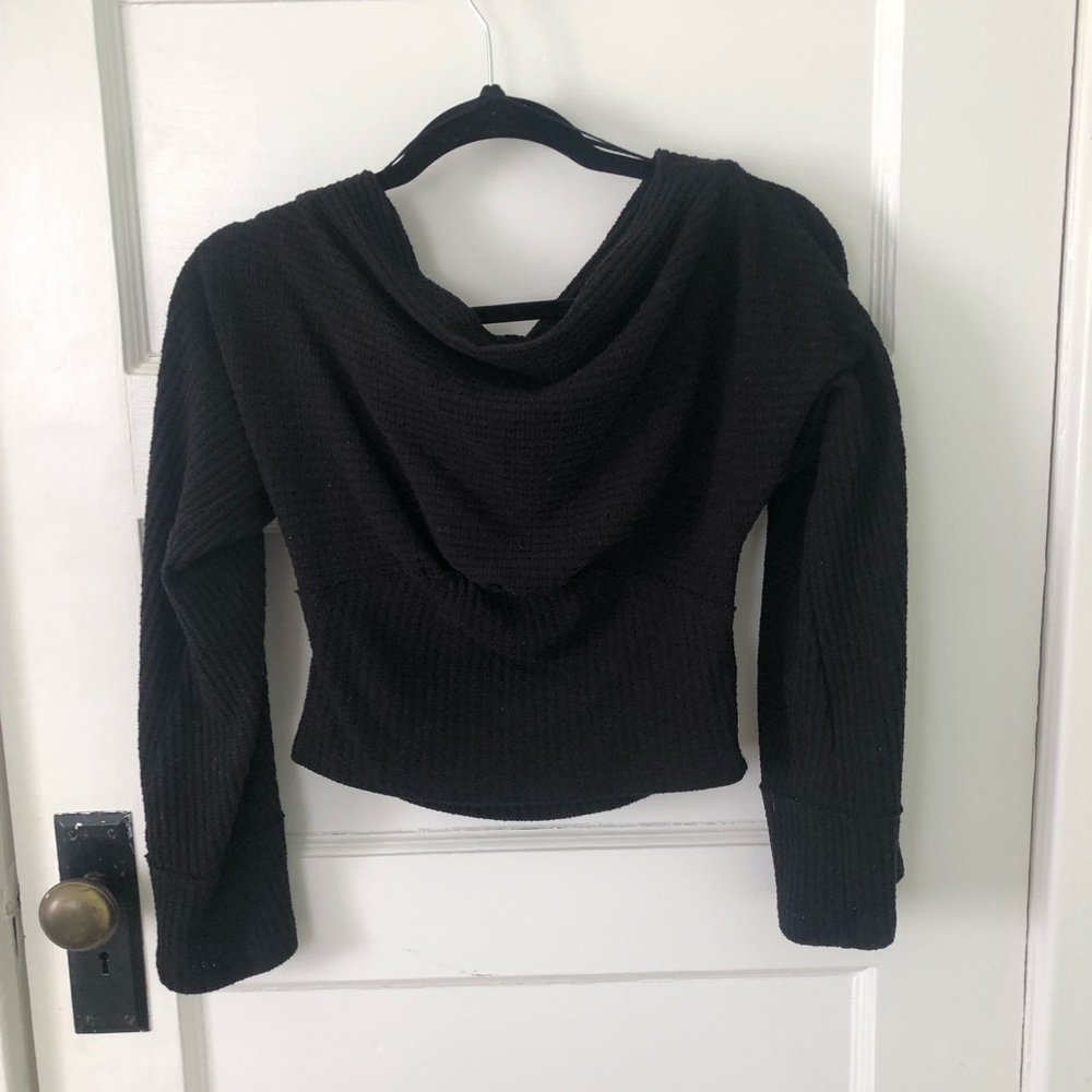 Black Free People Cowl Neck Top